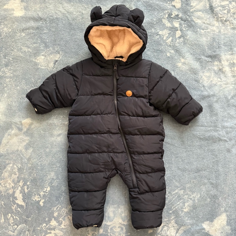 H&M Navy Kids Puffer Jacket with Hood